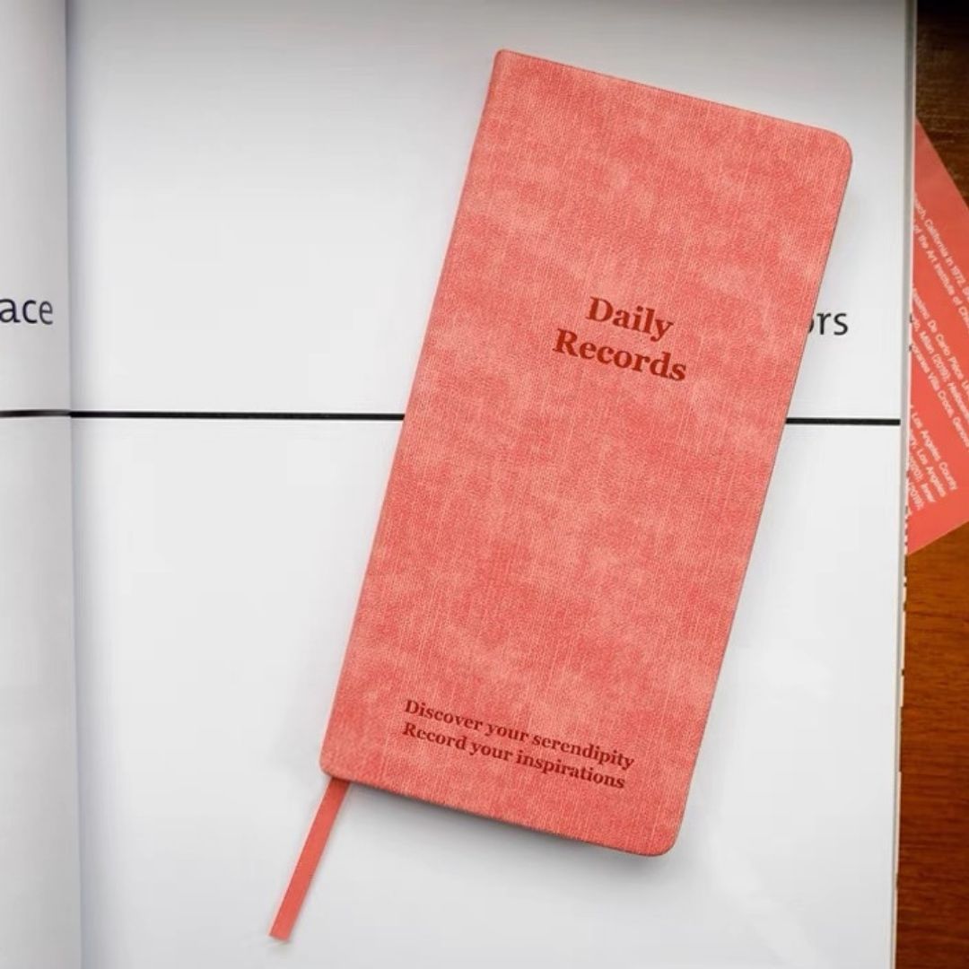Coral Pink PU Leather Day Planner - Paper Ground
