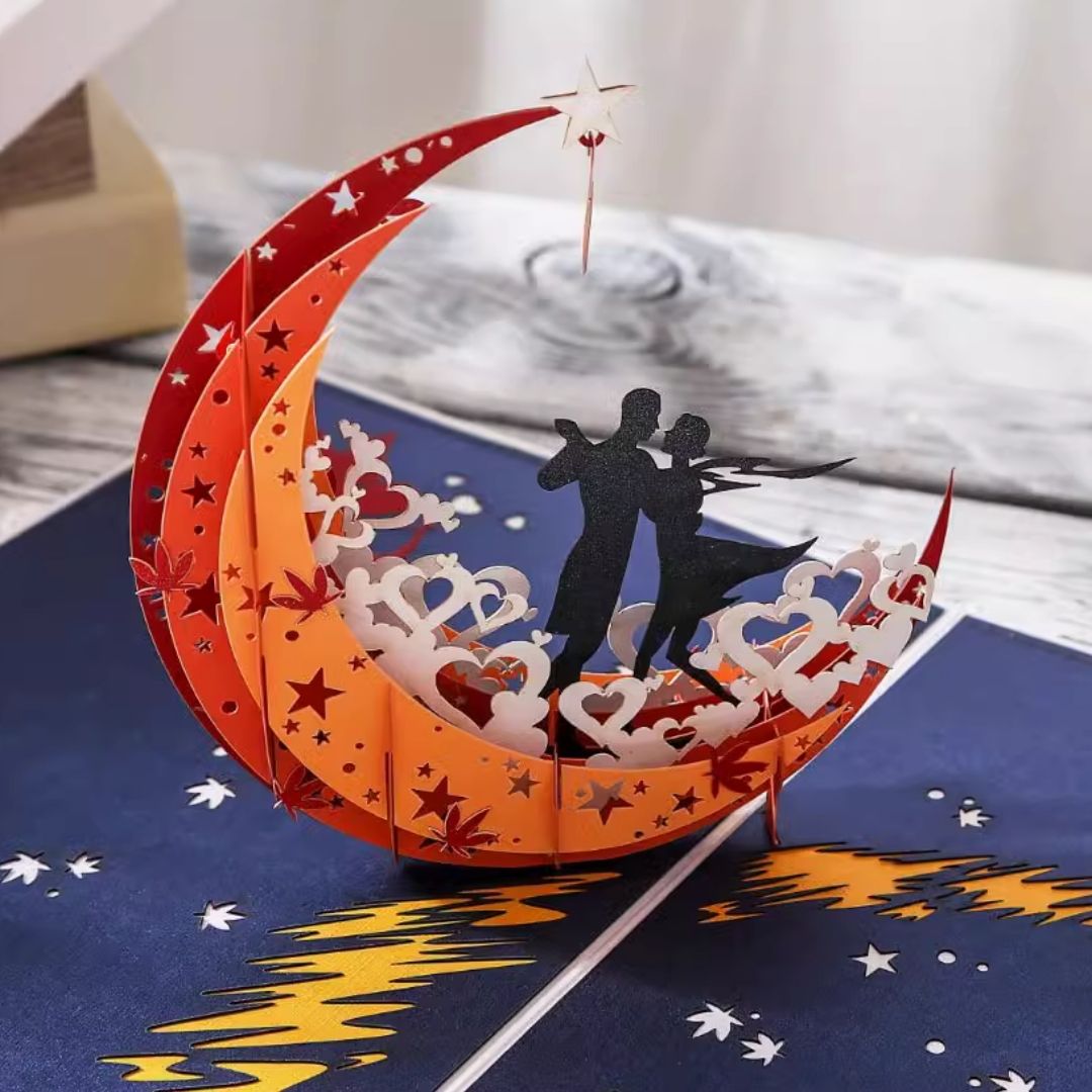 3D Pop-Up Card - Moon Boat