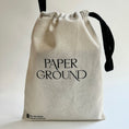 Load image into Gallery viewer, Beige Signature Reusable Bag with black drawstring- Paper Ground
