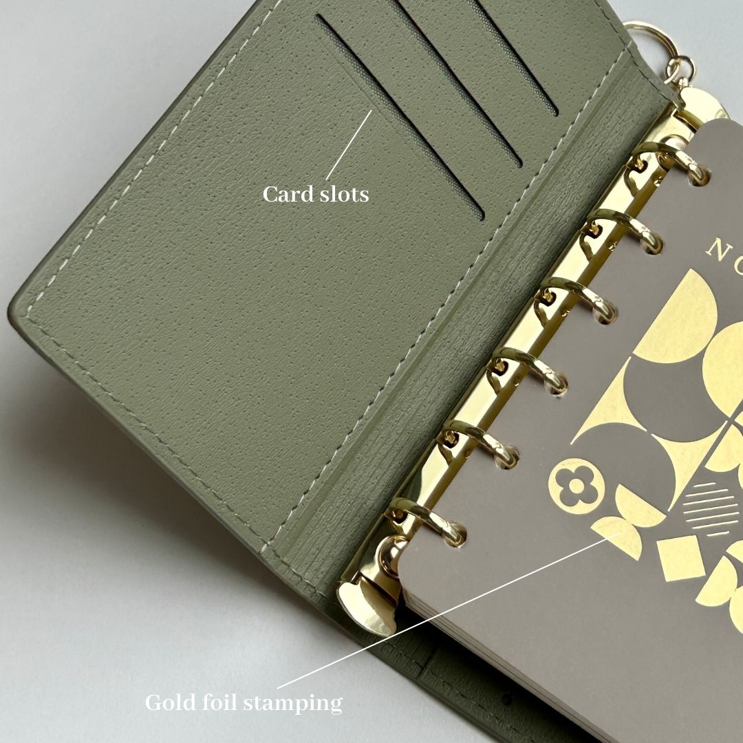 card slots of Name Customized Pocket Notebook - Yellow - Paper Ground
