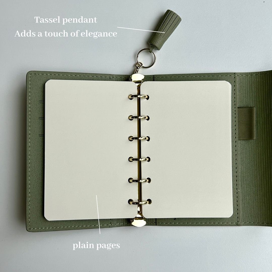 tassel pendant of Name Customized Pocket Notebook - Caramel - Paper Ground